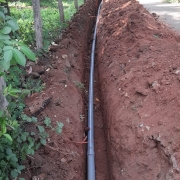 90mm pvc pipe laying work progressing