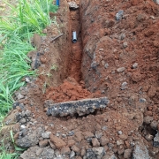 90mm pvc pipe laying work progressing