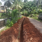 Pipe laying work