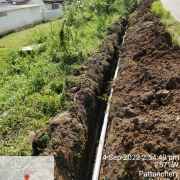 Laying of 90 mm pvc