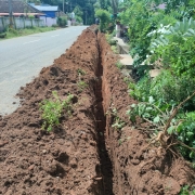 Laying of 90 mm pvc