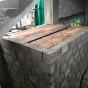 Staircase room and toilet brick work 