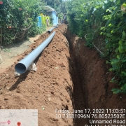 Laying of 140 mm pvc 