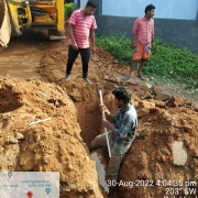 Laying of 90 mm pvc