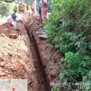 Laying 90mm PVC pipe