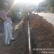 Laying of 90 mm pvc