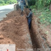 Laying of 90 mm pvc