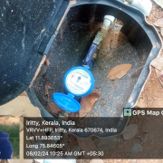 Pipe laying work on progress and fixing water meter