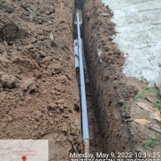 Laying of 90mm pvc