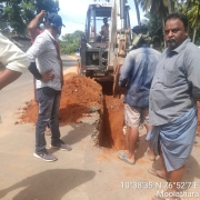 Laying 160mm pvc pipe 
