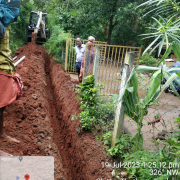 Laying of 90mm pvc pipe