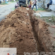 Laying of 90 mm pvc