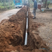 140mm pvc pipe laying