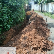 Laying of 90 mm pvc 