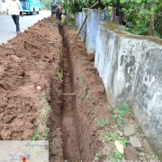 Laying of 140mm pvc 