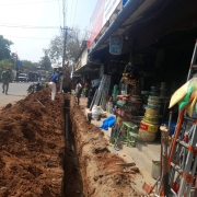 Laying of 200mm DI pipe