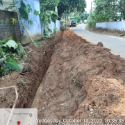 Laying of 140mm pvc
