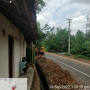 Laying of 90 mm pvc