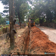 63 mm PVC pipe laid at Irrigation Quarters Road near Nass Auditorium