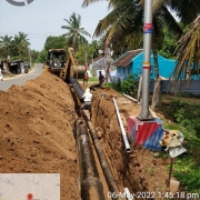 Laying of 450mm, 200mm DI k9 pipe 