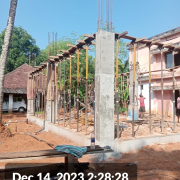 Chemical store building work columns completed ,shuttering work in progress 