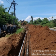 200mm di pumping main, 250mm di distribution pipe laying