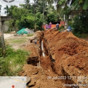 Laying of 140 mm pvc