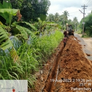 Laying of 90mm PVC