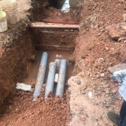 160 mm pipe laying in progress infornt of SAT OH TANK at medical college campus on 23.06.2022