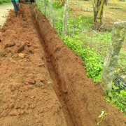 90 mm pvc pipe laying work 