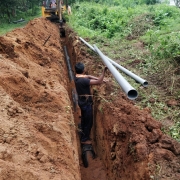 200mm DI pipe laying 