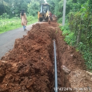 laying of 90mm PVC pipe