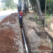 Laying of 90mm pvc pipe