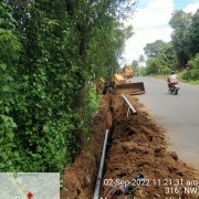 Laying of 110mm pvc