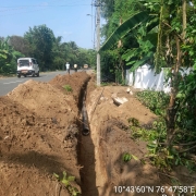 200mm DI pipe laying in progress