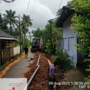 Laying of 90 mm pvc