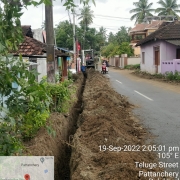 Laying of 90 mm pvc