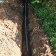 90mm pvc pipe laying work progressing