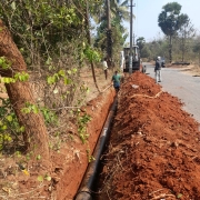 250 mm DI Pipe laying