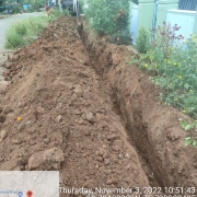 Laying of 160 mm pvc