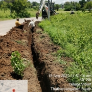 Laying of 90 mm pvc