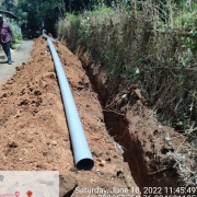 Laying of 140 mm pvc