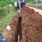 Laying of 90 mm pvc