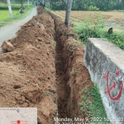 Laying of 90mm pvc