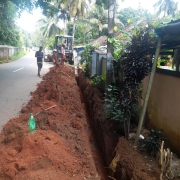 Laying of 90 mm pvc