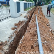 Laying of 90 mm pvc