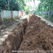 Laying of 160 mm pvc