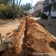 Laying of 90mm pvc pipe