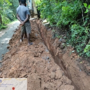 Laying of 90 mm pvc