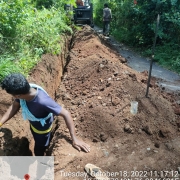 Laying  of 90 mm pvc 